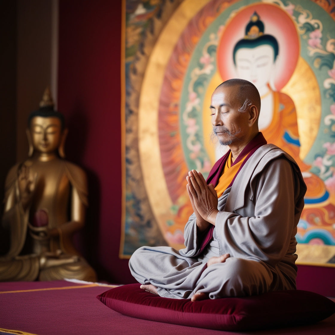 A_serene_Buddhist_monk_sits_crosslegged