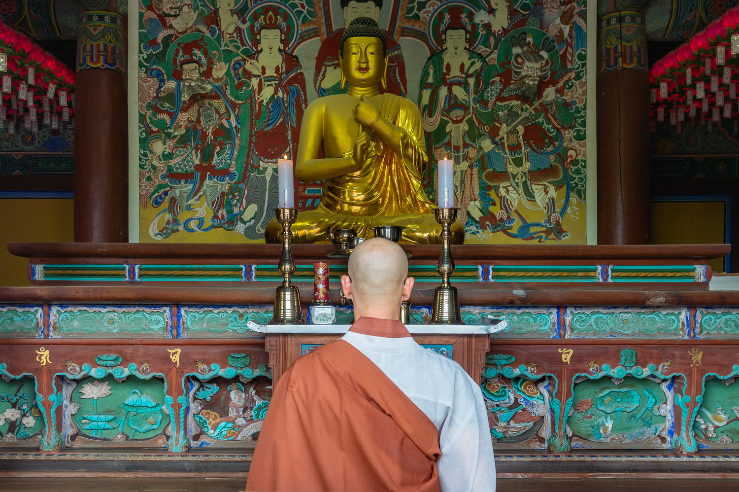 monk in buddhist temple